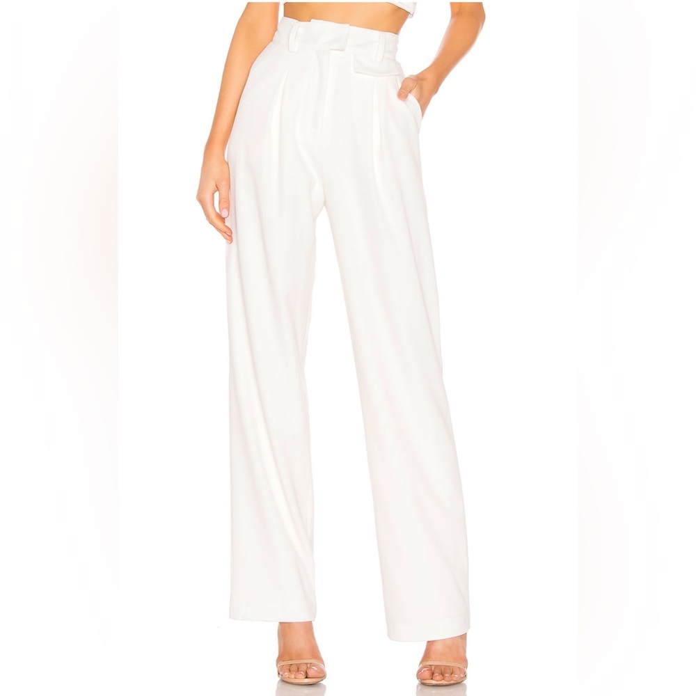 LPA Ivory Wide-Leg High-Rise Trousers